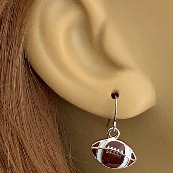 Football Dangle Earrings Womens Girls Sports Jewelry Gifts Handmade USA - Picture 4 of 6